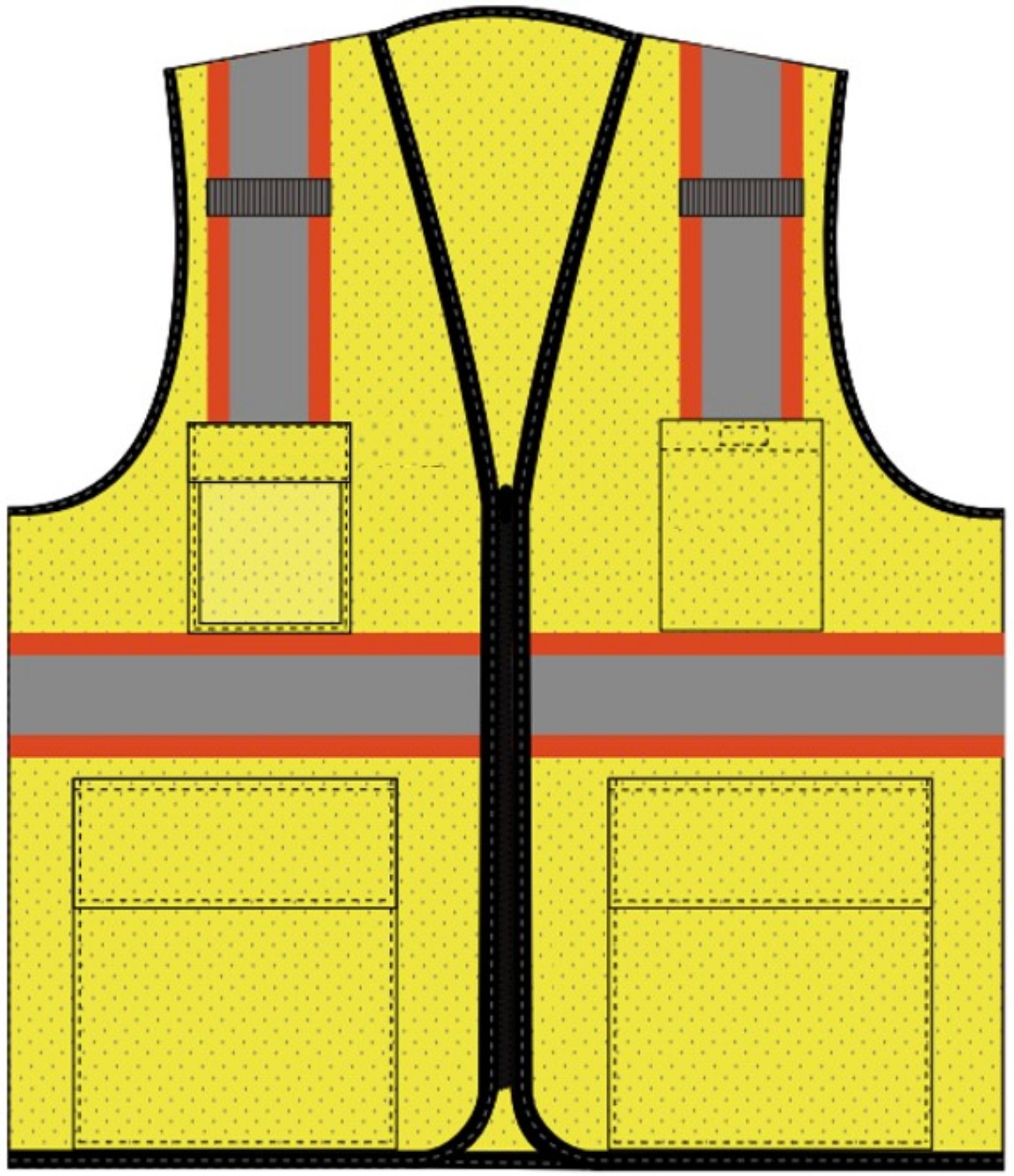 Picture of Safety Brite SB-43Z Class 2 Multi-Pocket Two-Tone Trim Mesh Vest