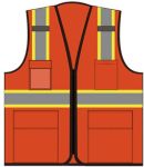Picture of Safety Brite SB-43Z Class 2 Multi-Pocket Two-Tone Trim Mesh Vest