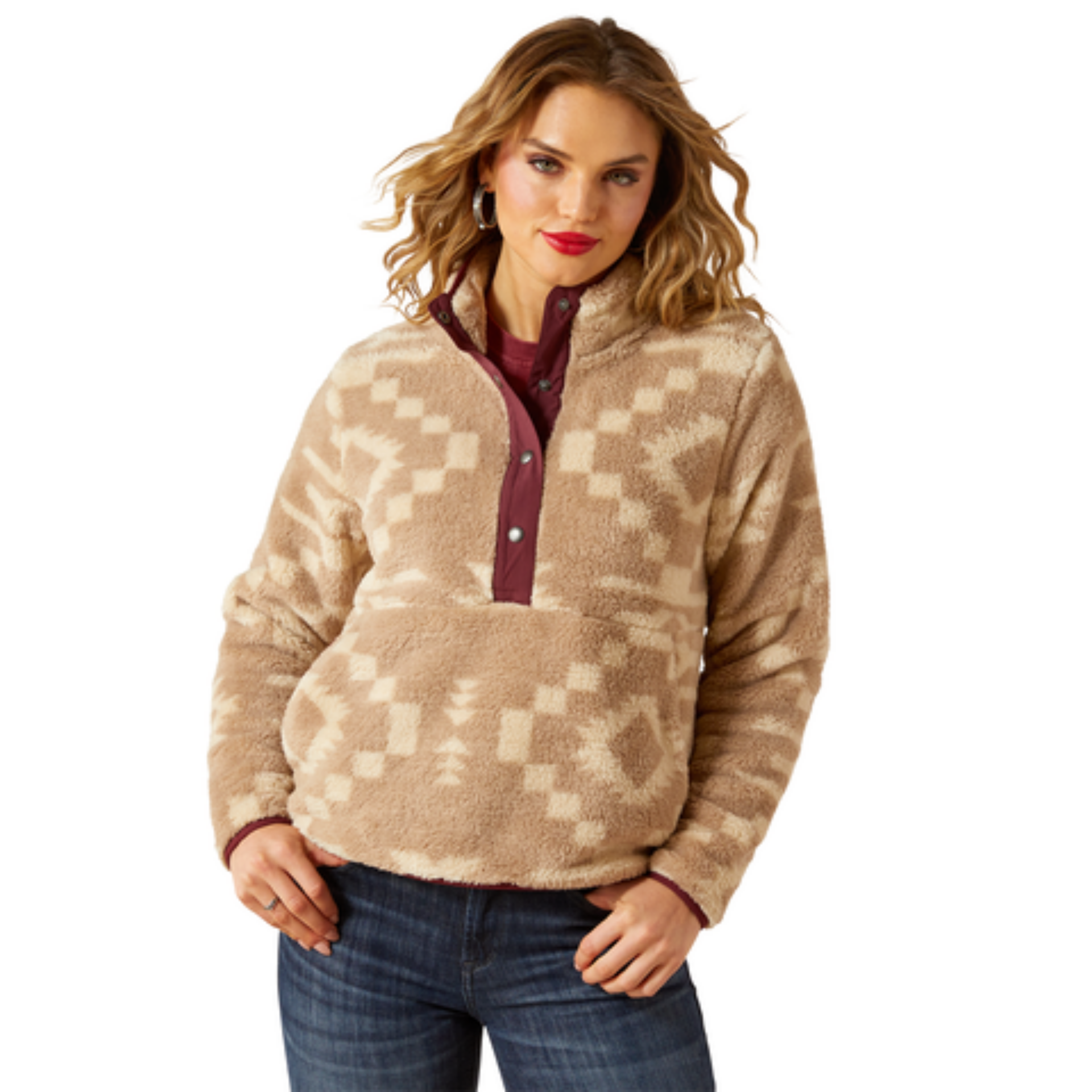 Picture of Ariat 10062615 Berber Snap Front Sweatshirt
