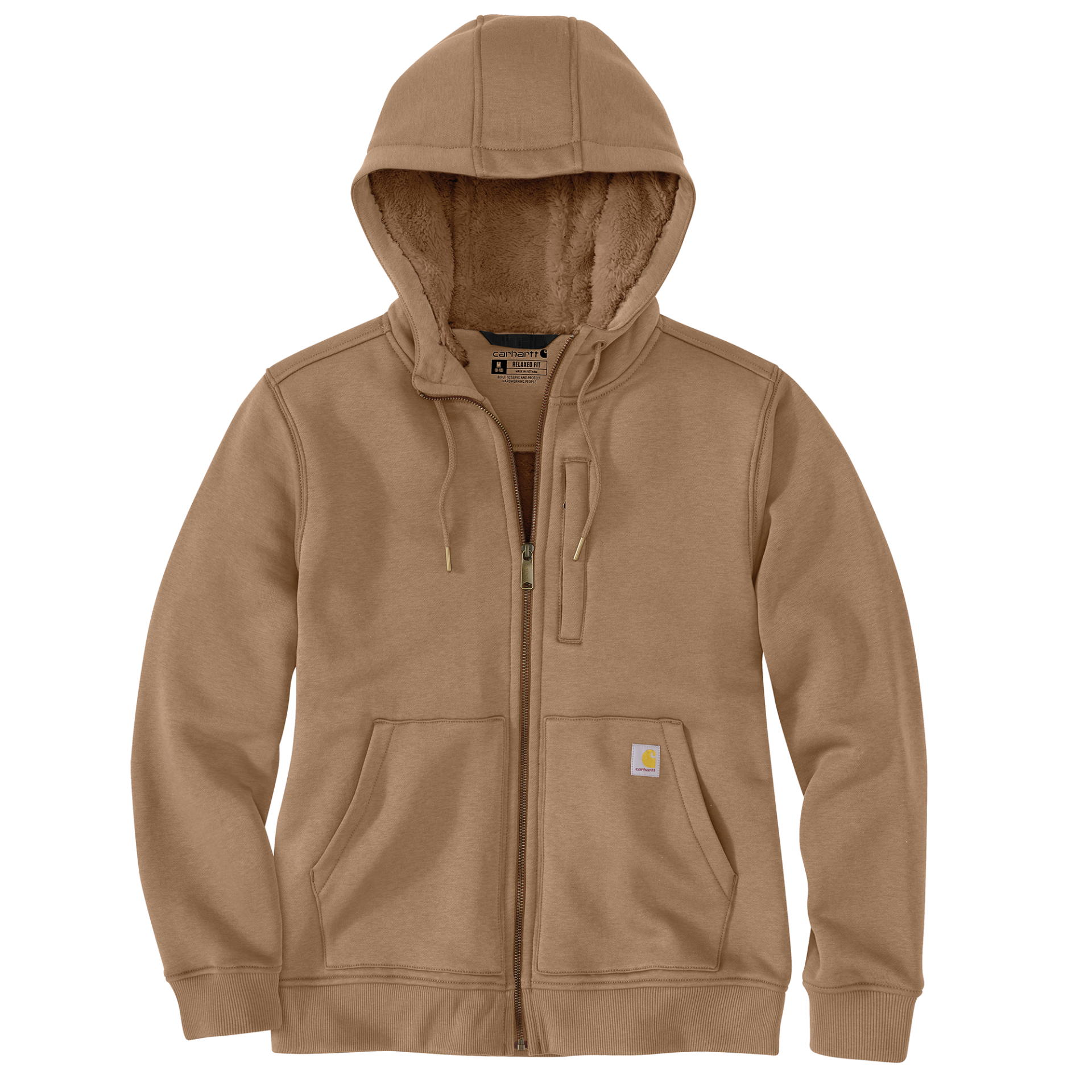 Picture of Carhartt 106026 Womens Relaxed Fit Midweight Sherpa-Lined Full-Zip Sweatshirt