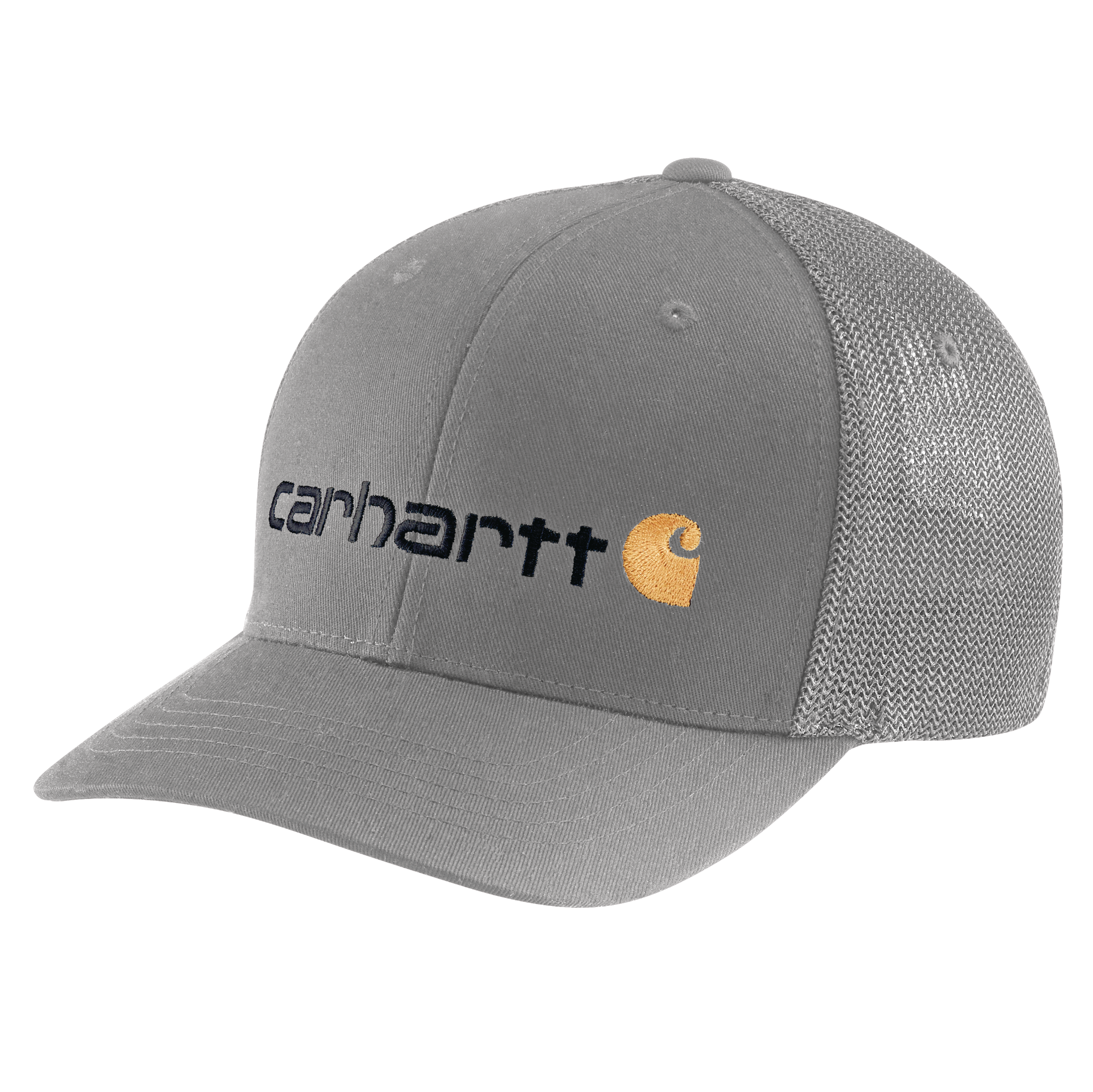 Picture of Carhartt 105353 Mens Rugged Flex™ Fitted Canvas Mesh-Back Logo Graphic Cap