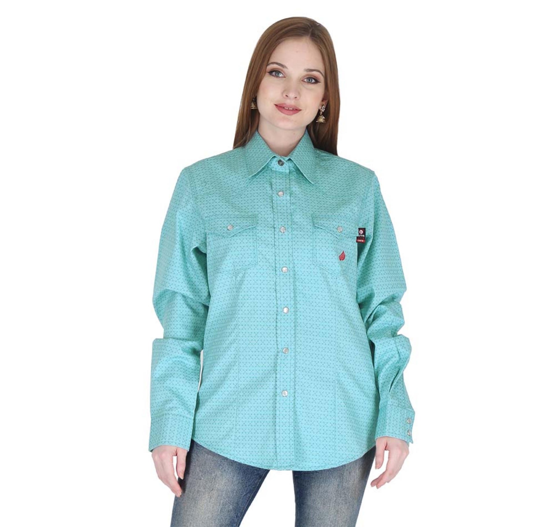 Picture of Forge FR LFRPLDS222  LADIES ASST FR SNAP PLD SHIRT