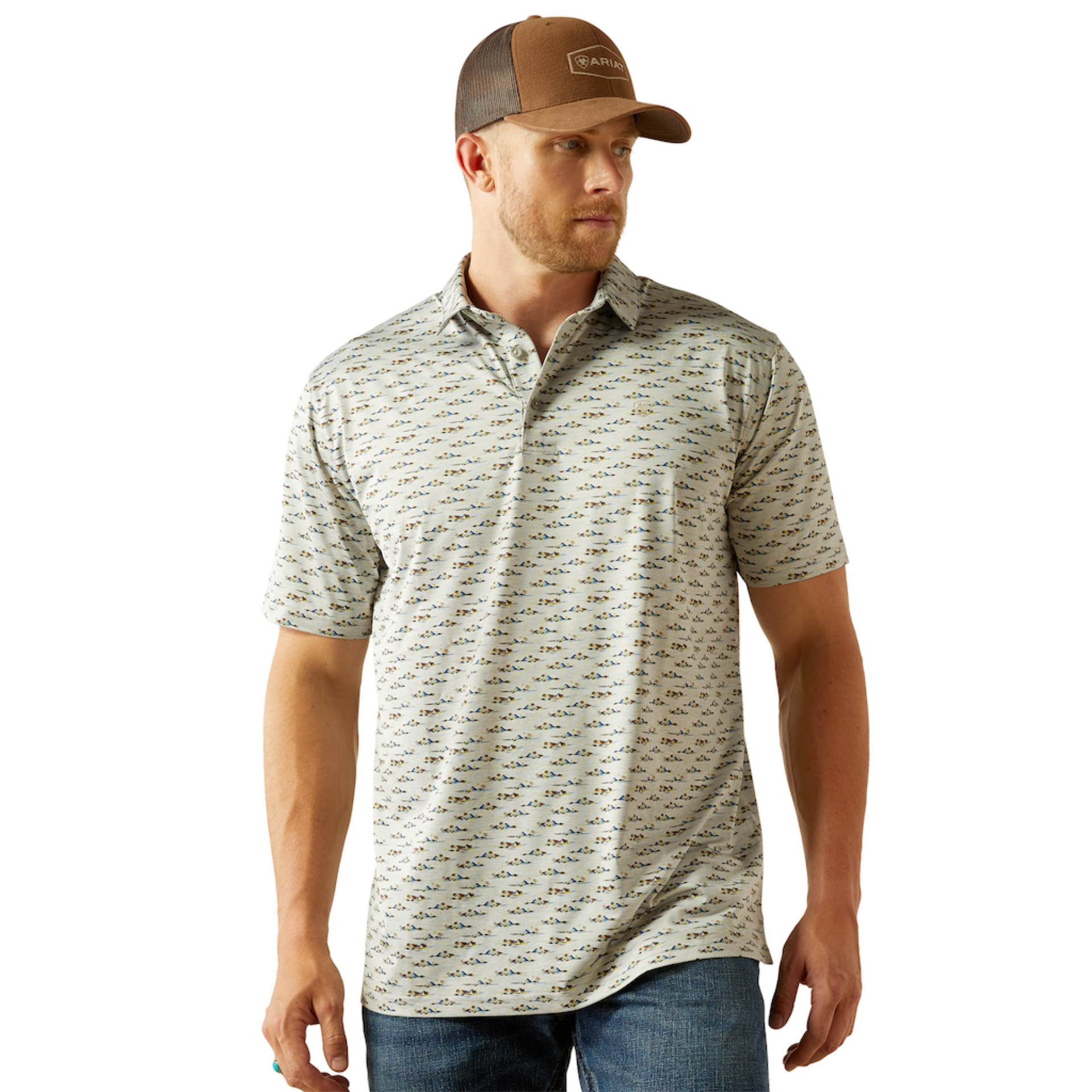 Picture of Ariat 10054868 Charger 2.0 Printed Polo