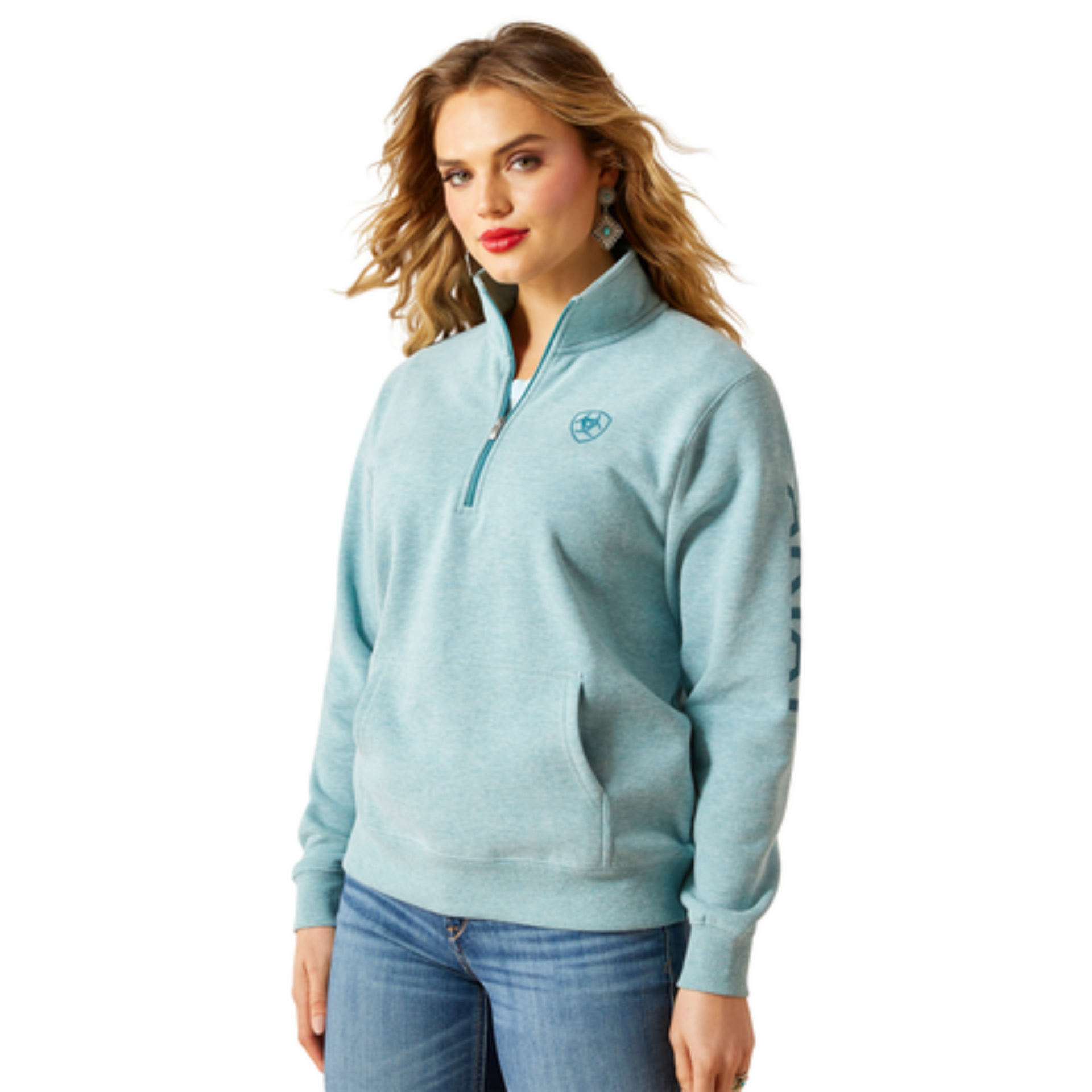 Picture of Ariat 10062617 Foundation Logo 1/2 Zip Sweatshirt