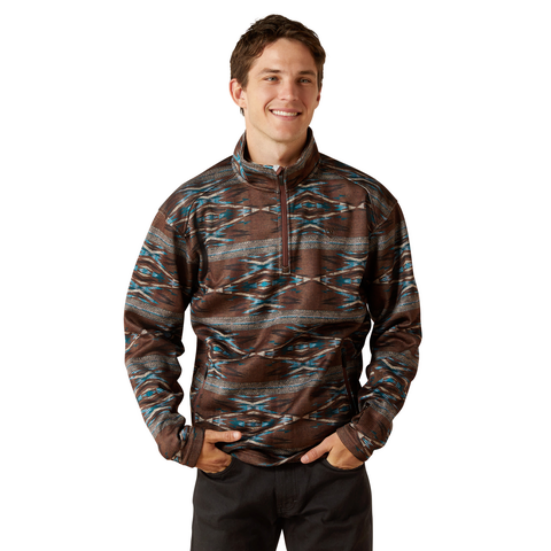 Picture of Ariat 10062620 Caldwell Logo 1/4 Zip Sweater