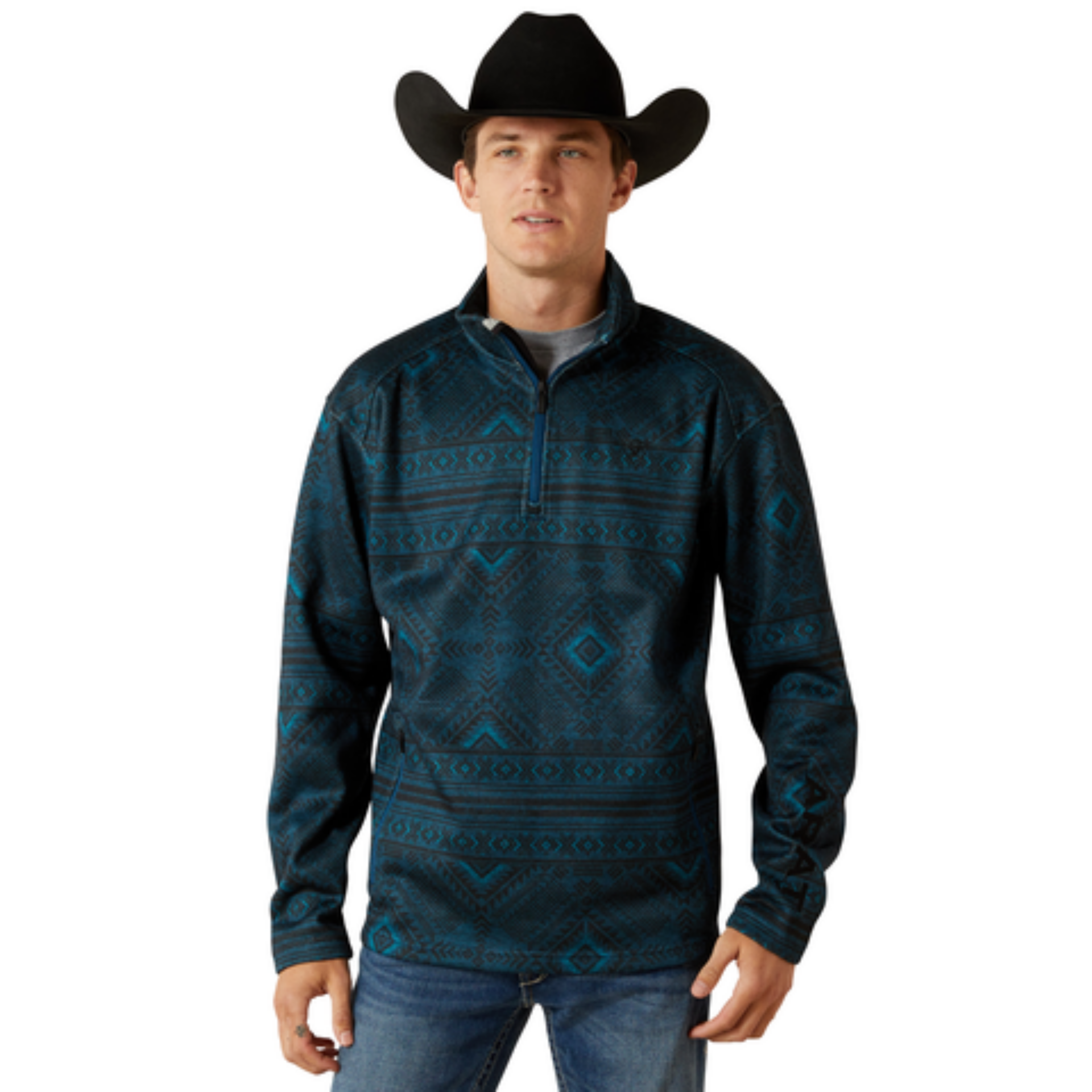 Picture of Ariat 10062621 Caldwell Logo 1/4 Zip Sweater