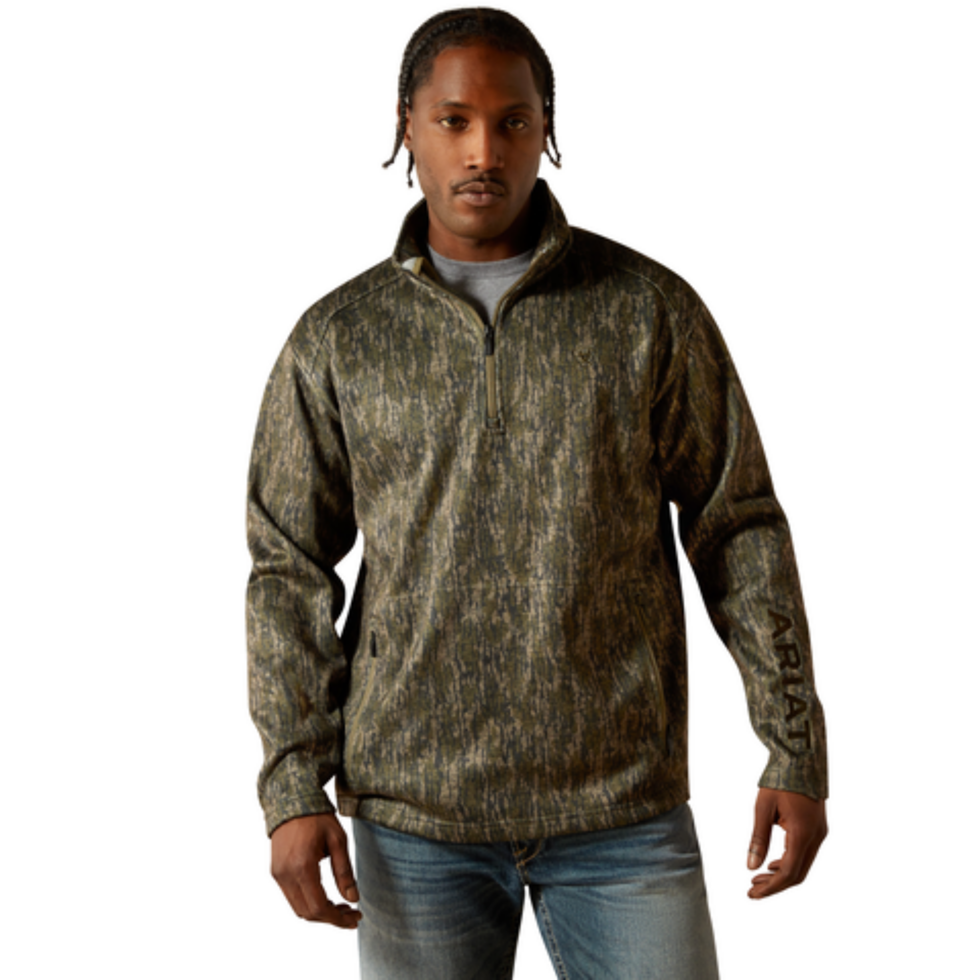 Picture of Ariat 10062622 Caldwell Logo 1/4 Zip Sweater