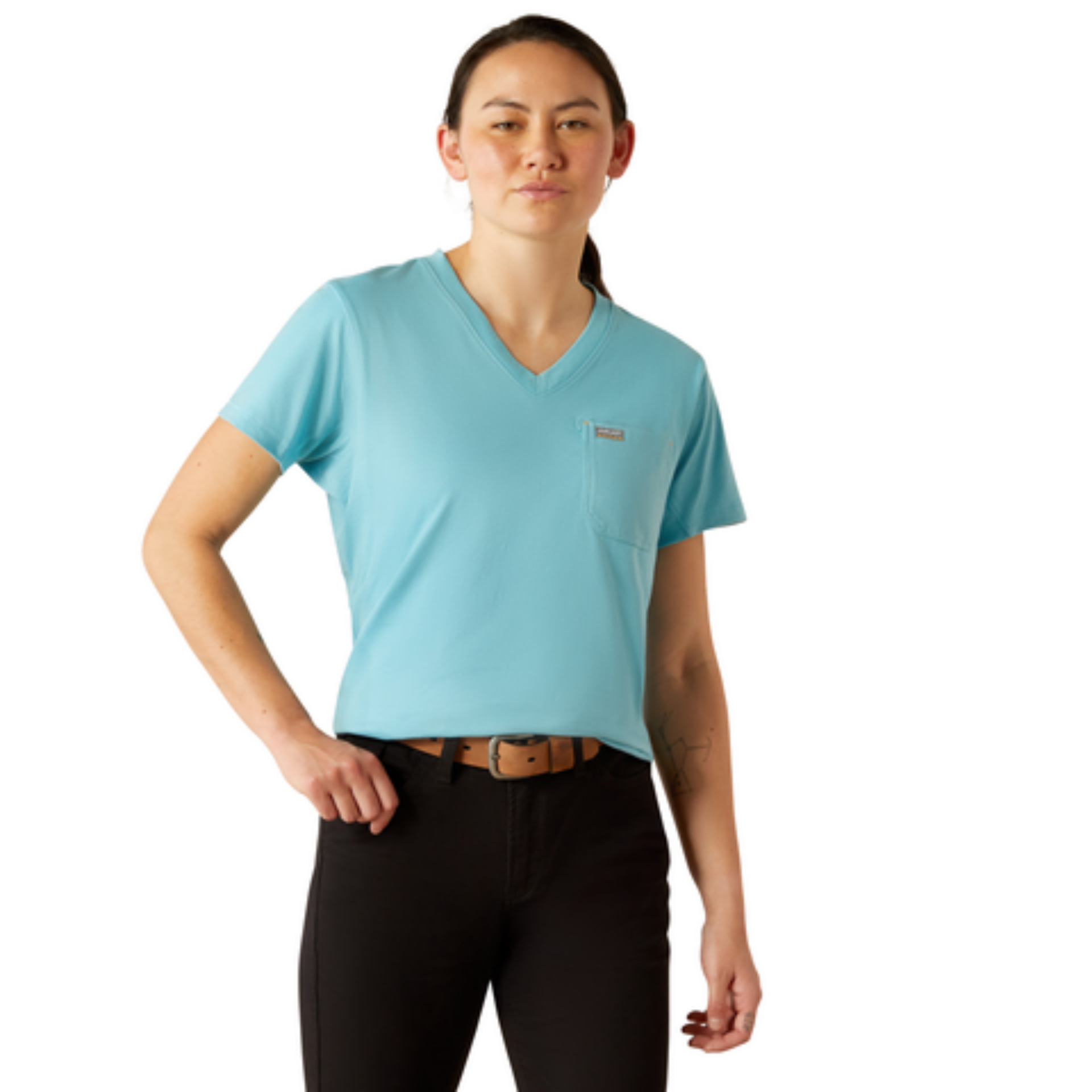 Picture of Ariat 10054433 Rebar Workman Rose T-Shirt