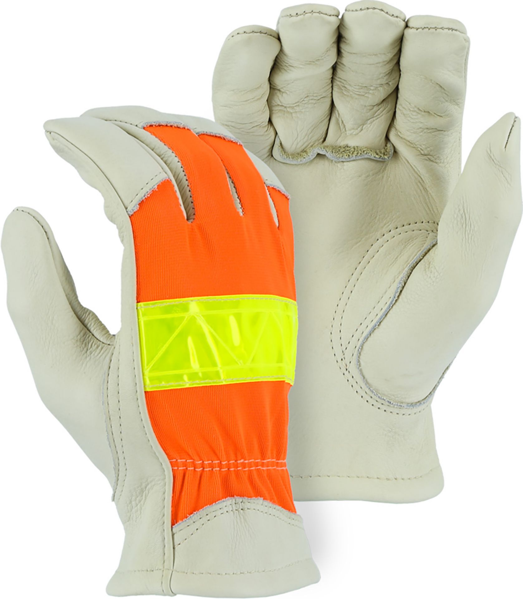 Picture of Majestic 1950 Cowhide Drivers Glove with Hi-Viz Back