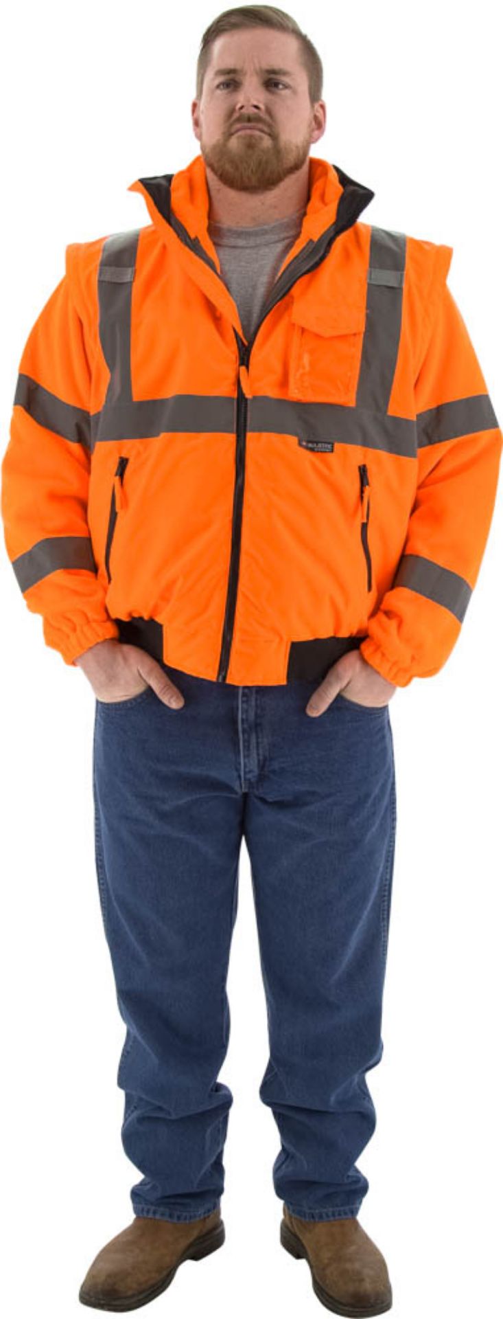 Picture of Majestic 75-1382 Hi-Viz 8-in-1 Waterproof Jacket w Hi-Viz Liner, ANSI 3