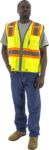 Picture of Majestic 75-3225 Hi-Viz Vest w DOT Striping and D-Ring Pass, ANSI 2