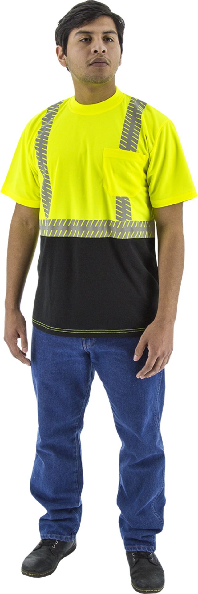 Picture of Majestic 75-5215 Hi-Viz Shirt with Reflective Chainsaw Striping, ANSI 2
