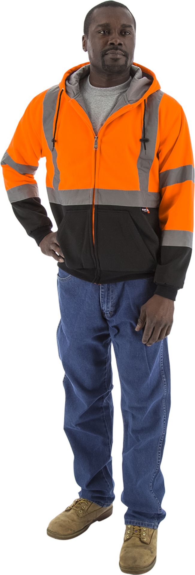 Picture of Majestic 75-5332 Hi-Viz Hooded Sweatshirt with TEFLON®, ANSI 3