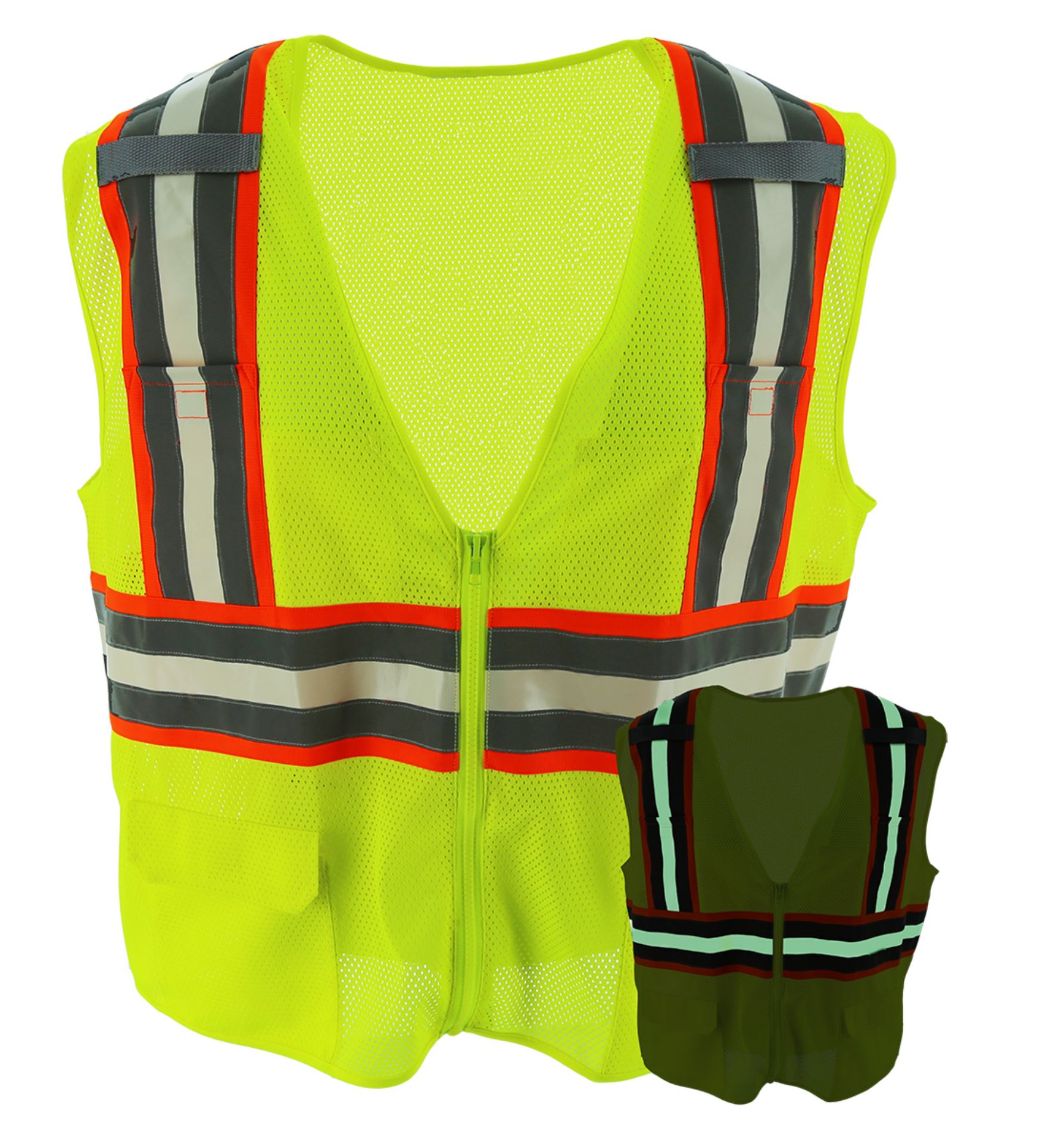 Picture of Majestic 75-3259 High Visibility Glow-in-the Dark Mesh Vest, Class 2