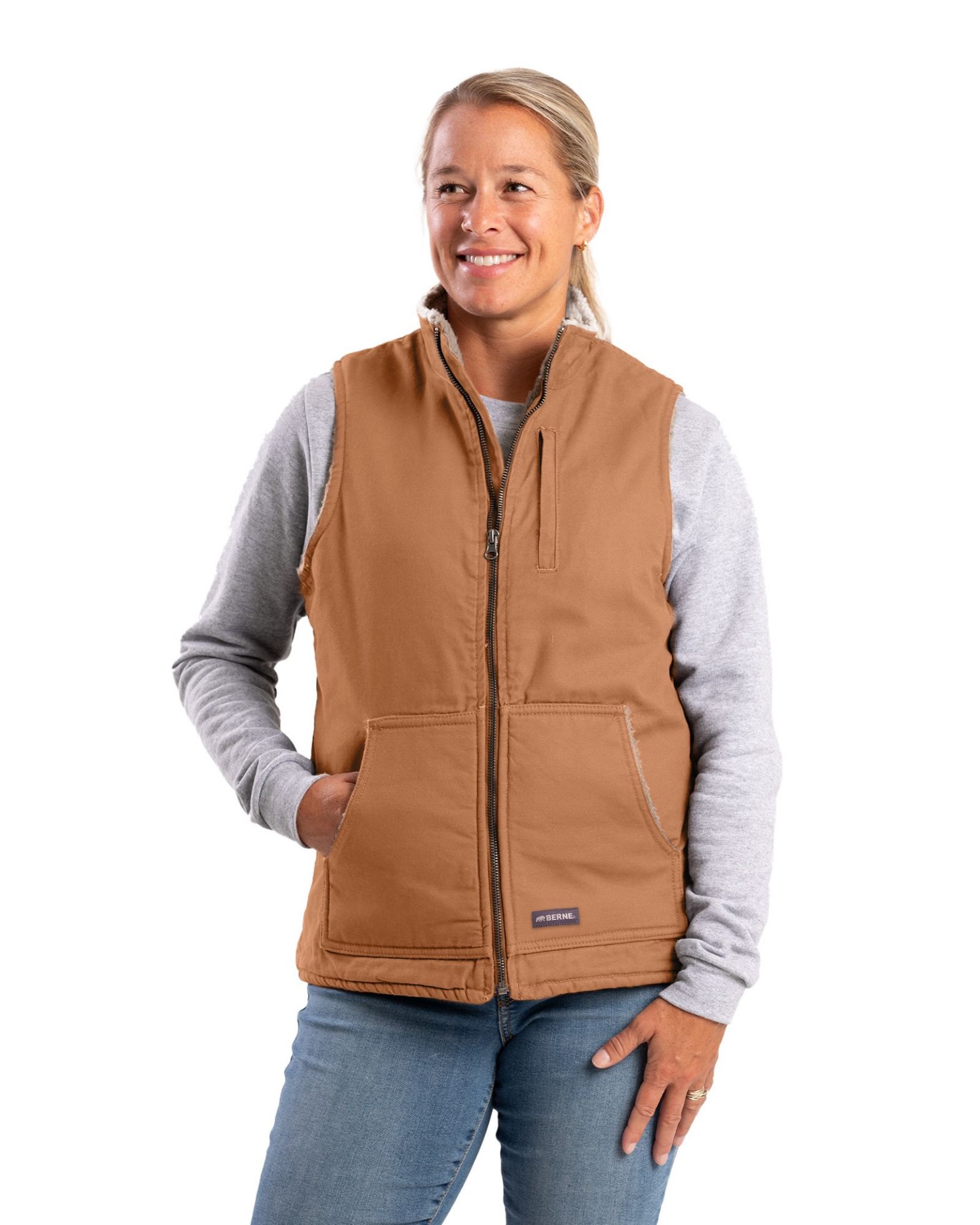 Picture of Berne  WV15 Women's Sherpa-Lined Softstone Duck Vest