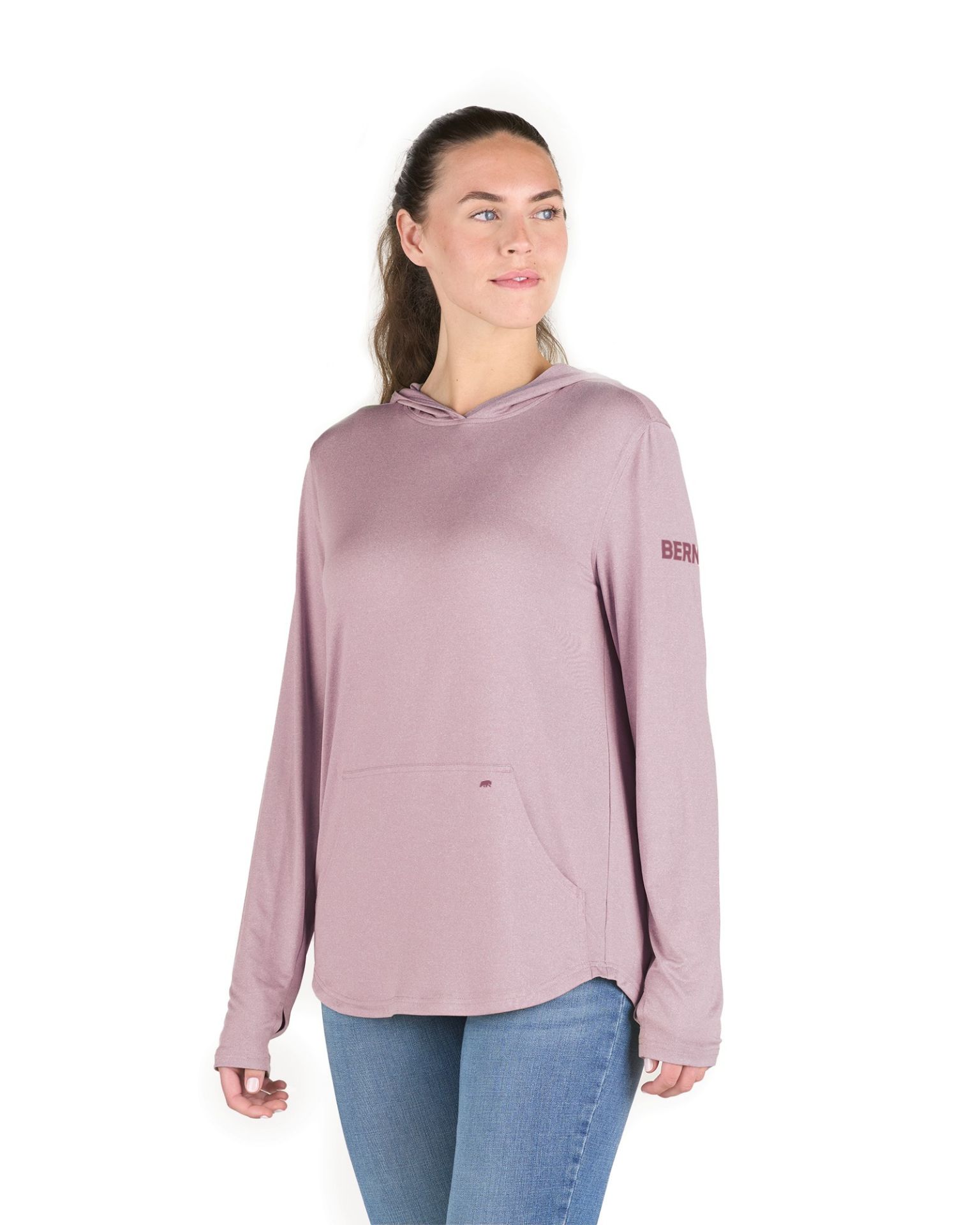 Picture of Berne  WSH13HELB Women's Long Sleeve Hooded UPF Sun Shirt