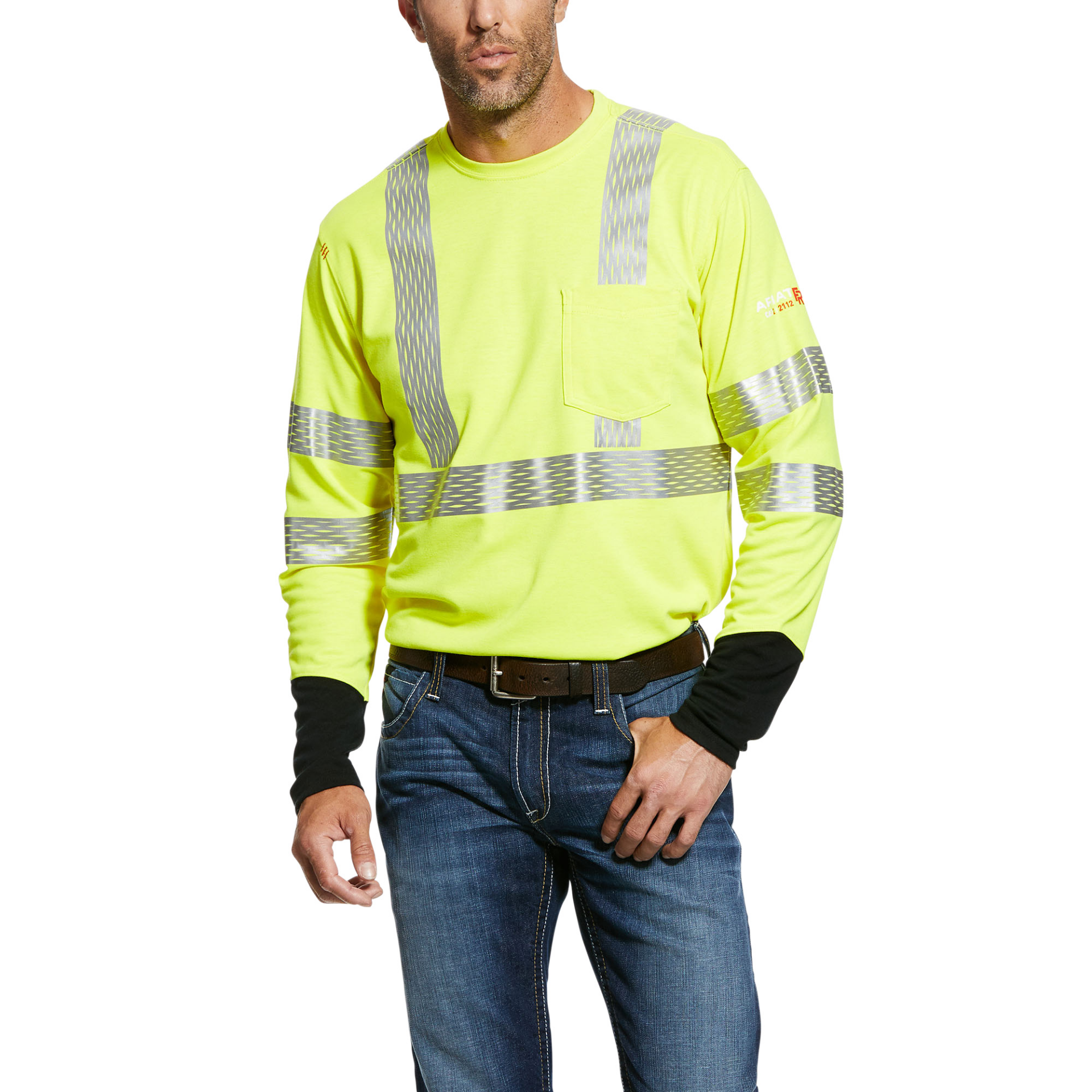 Picture of Ariat 10025432 FR HI-VIS LS T-SHRT