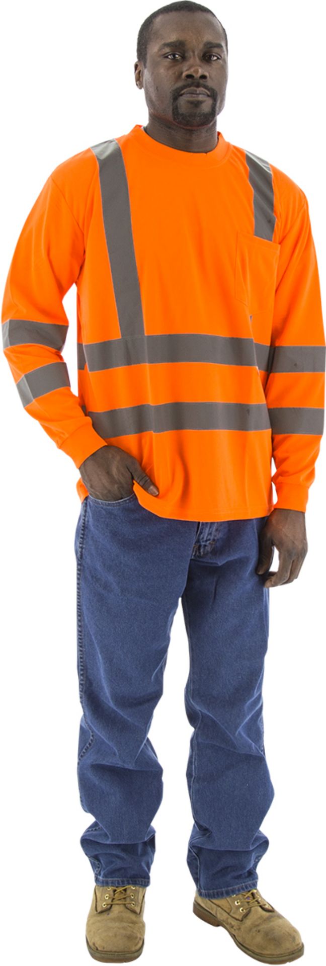 Picture of Majestic 75-5356 Hi-Viz Long Sleeve Shirt, ANSI 3