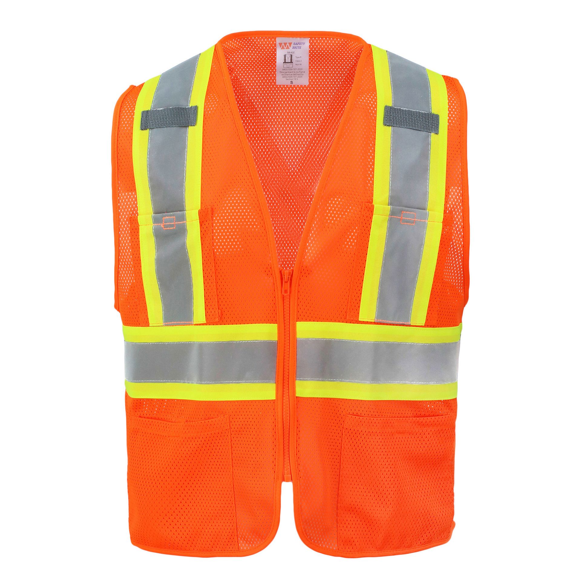 Picture of Safety Brite SB-42Z Class 2 Multi-Pocket Two Tone Mesh Vest
