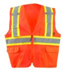 Picture of Occunomix ECO-ATRNSMX MESH TWO-TONE SURVEYOR X-BACK VEST w/ZIPPER