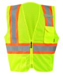 Picture of Occunomix ECO-IMZ3P2T MESH TWO-TONE 3-POCKET VEST w/ZIPPER
