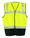 Picture of Occunomix FR-VM2142 FLAME RESISTANT BLACK BOTTOM OCX PATENTED SEGMENTED SINGLE STRIPE MESH VEST *