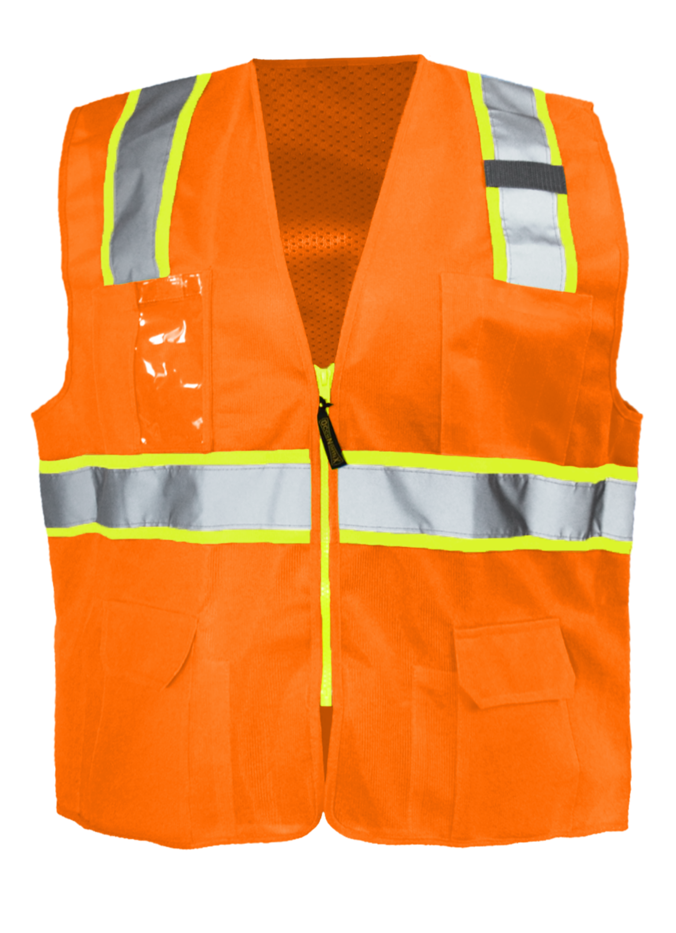 Picture of Occunomix LUX-ATRNSM SOLID/MESH TWO-TONE SURVEYOR VEST w/ZIPPER