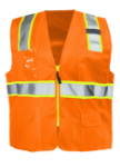 Picture of Occunomix LUX-ATRNSM SOLID/MESH TWO-TONE SURVEYOR VEST w/ZIPPER