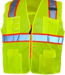 Picture of Occunomix LUX-ATRNSM SOLID/MESH TWO-TONE SURVEYOR VEST w/ZIPPER