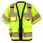 Picture of Occunomix LUX-HDS2T3 SOLID/MESH HEAVY DUTY TWO-TONE SURVEYOR VEST w/ZIPPER