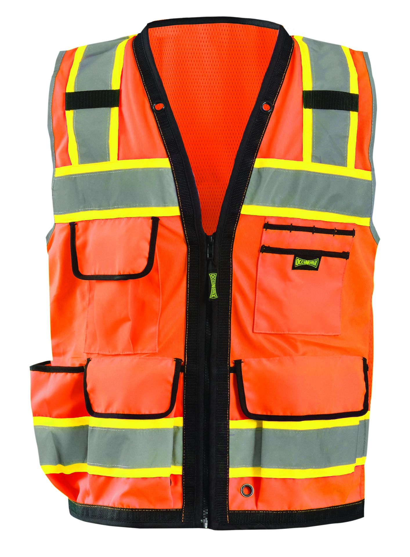 Picture of Occunomix LUX-HDS2T SOLID/MESH HEAVY DUTY TWO-TONE SURVEYOR VEST w/ZIPPER