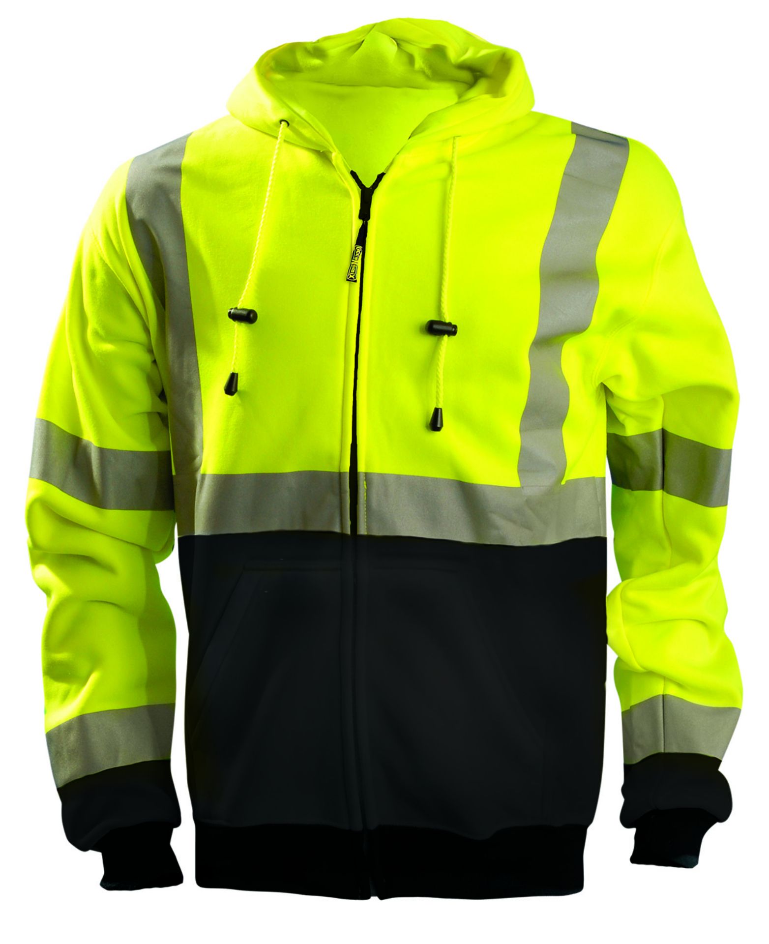 Picture of Occunomix LUX-HZSWTBX 9 OZ. FULL-ZIP BLACK BOTTOM X-BACK HOODIE