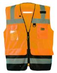 Picture of Occunomix LUX-LTGCSBK MESH BLACK BOTTOM SURVEYOR VEST w/ZIPPER