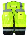 Picture of Occunomix LUX-LTGCSBK MESH BLACK BOTTOM SURVEYOR VEST w/ZIPPER