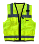 Picture of Occunomix LUX-SSFS SOLID DUAL STRIPE SURVEYOR VEST w/ZIPPER