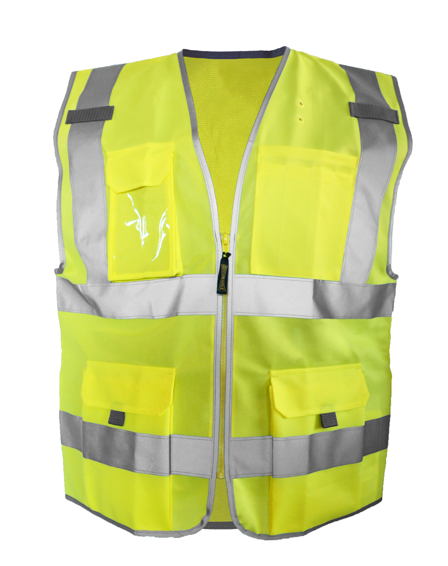 Picture of Occunomix LUX-SSFULLZ SOLID DUAL STRIPE VEST w/ZIPPER