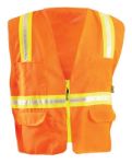 Picture of Occunomix LUX-XTRNSM SOLID/MESH TWO-TONE SURVEYOR VEST w/ZIPPER