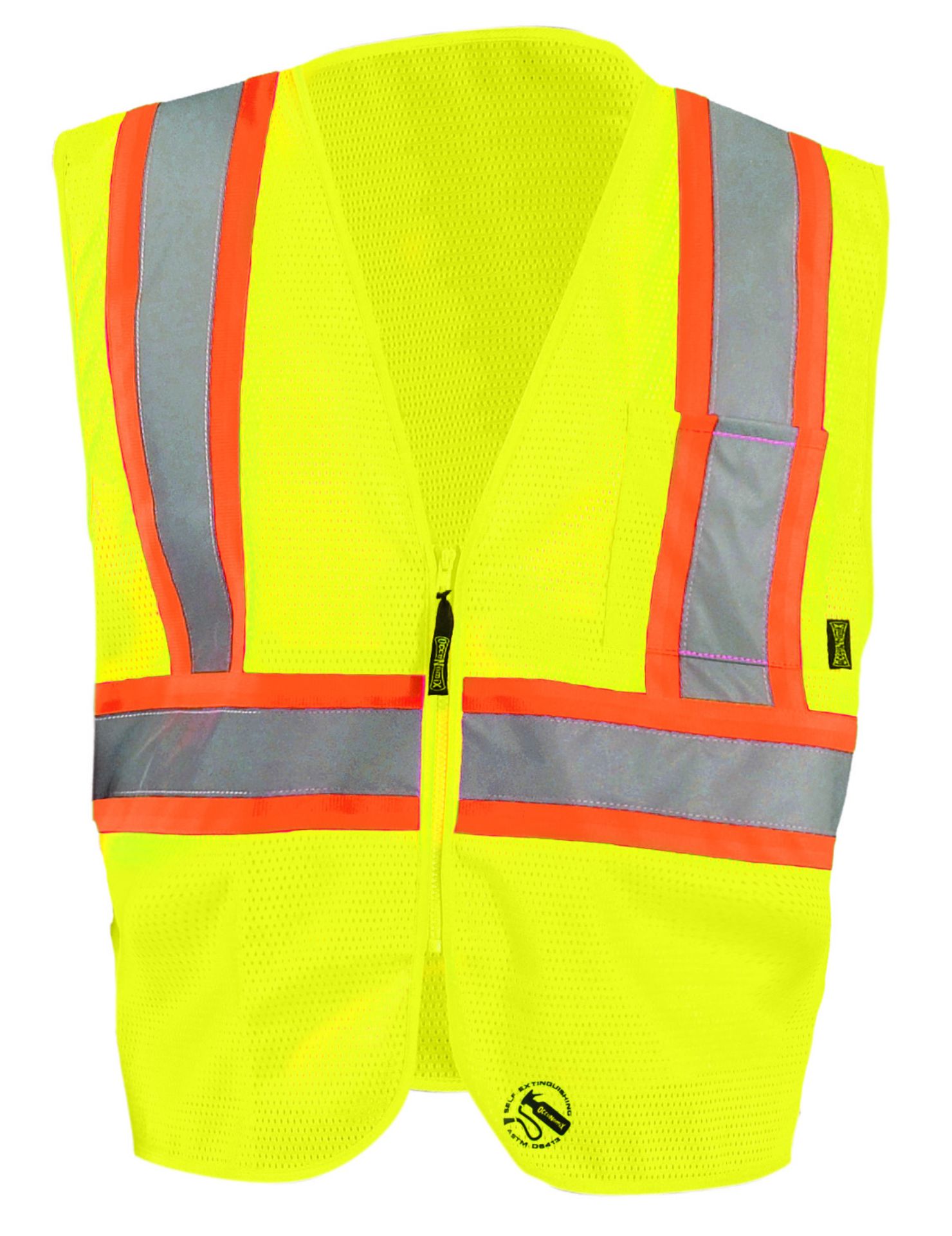 Picture of Occunomix TSE-IM2TZ MESH SELF-EXTINGUISHING TWO-TONE VEST w/QUICK RELEASE ZIPPER