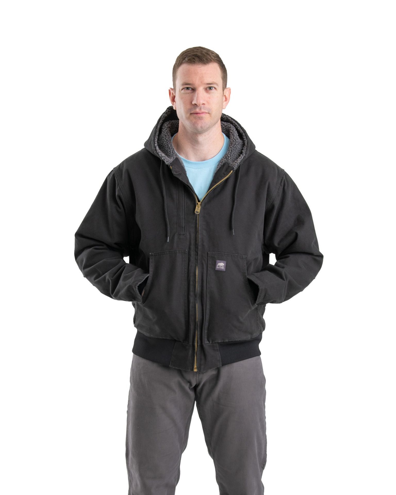 Picture of Berne  HJ317 Highland Flex180 Washed Duck Hooded Work Jacket
