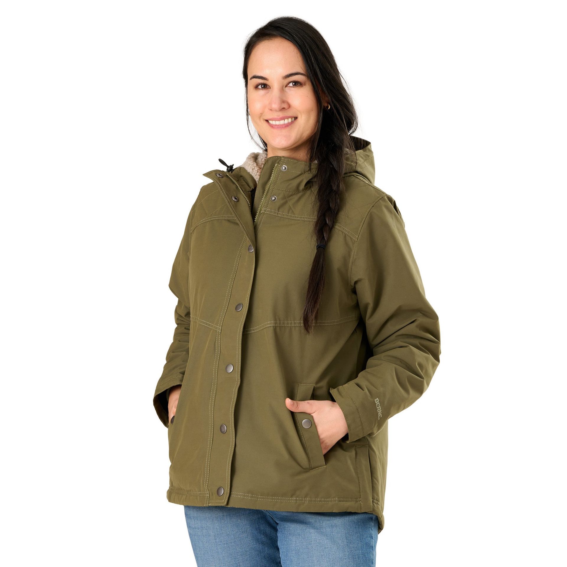 Picture of Berne  WHJ45 Women's Softstone Micro-Duck Hooded Coat