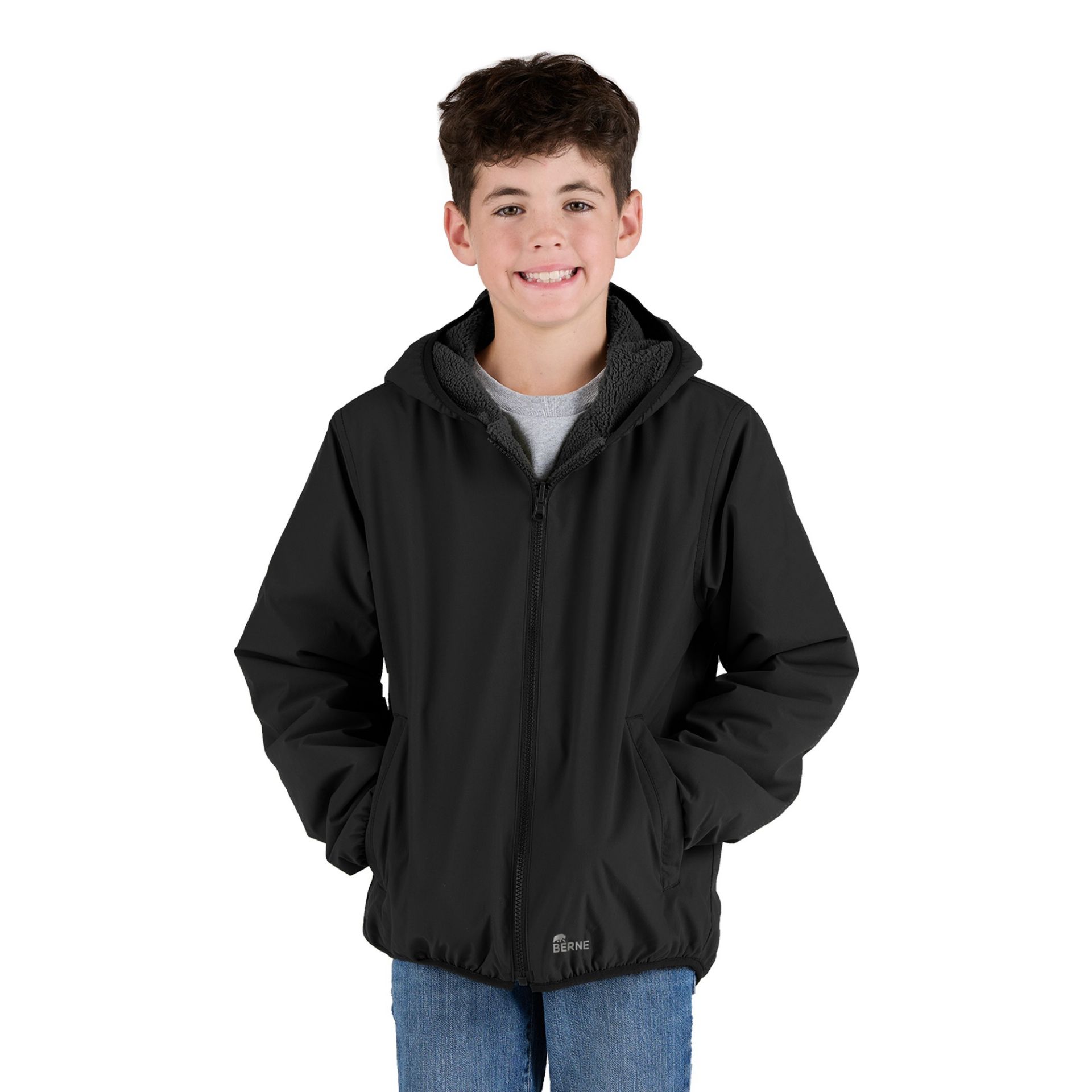 Picture of Berne  BHJ21 Youth Reversible Sherpa-Lined Hooded Jacket