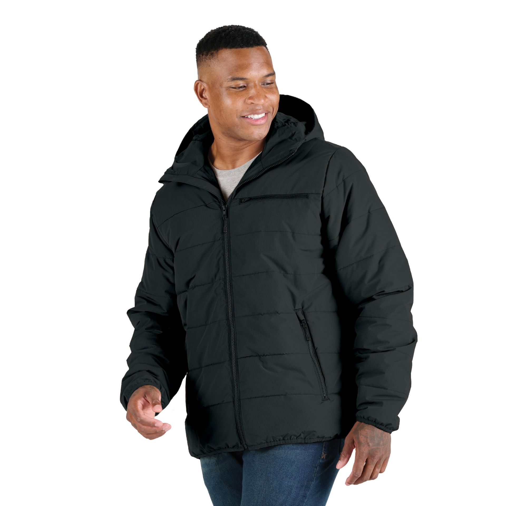 Picture of Berne  HJ26 Channel Quilt Ripstop Hooded Jacket