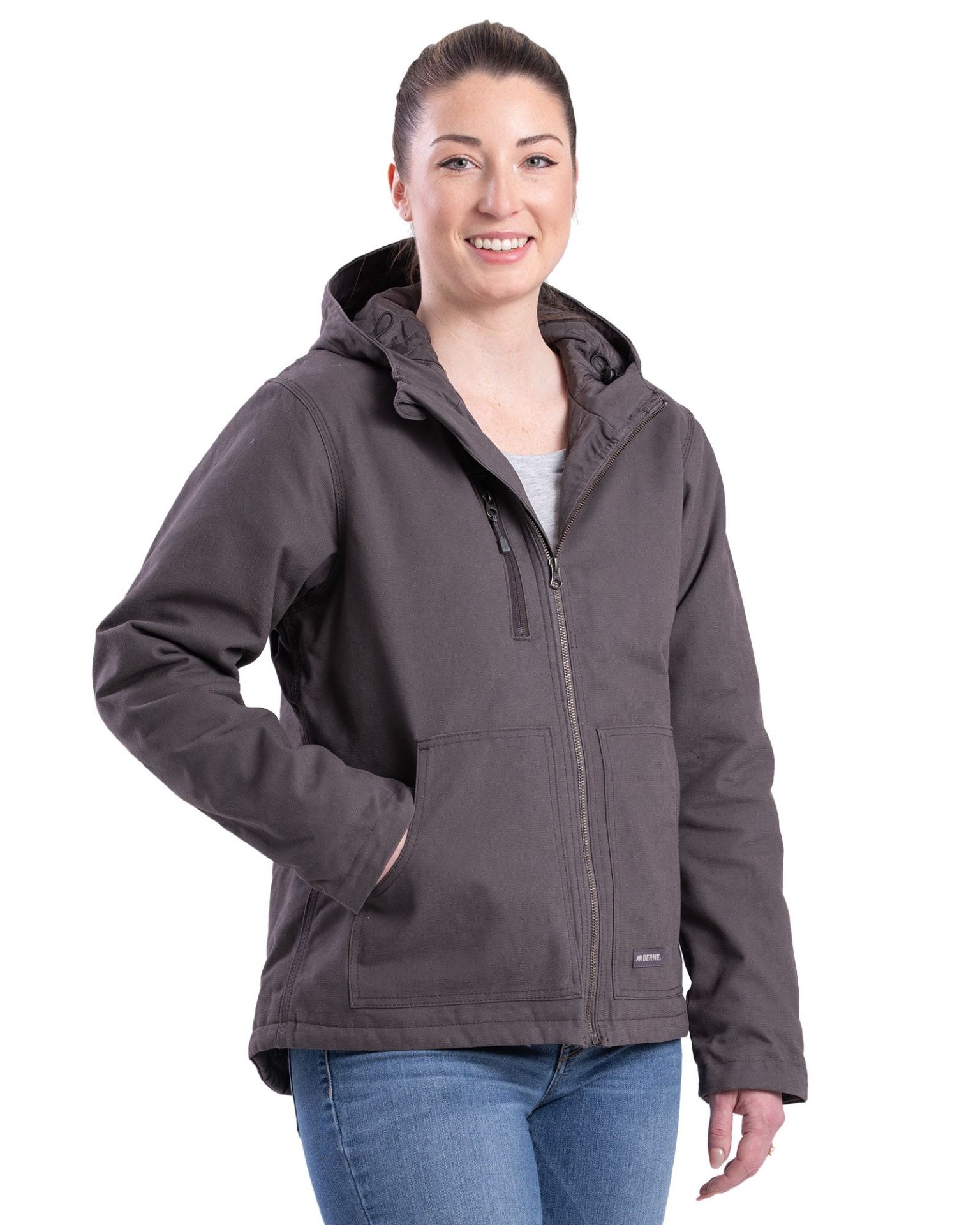 Picture of Berne  WHJ64 Women's Softstone Duck Hooded Jacket
