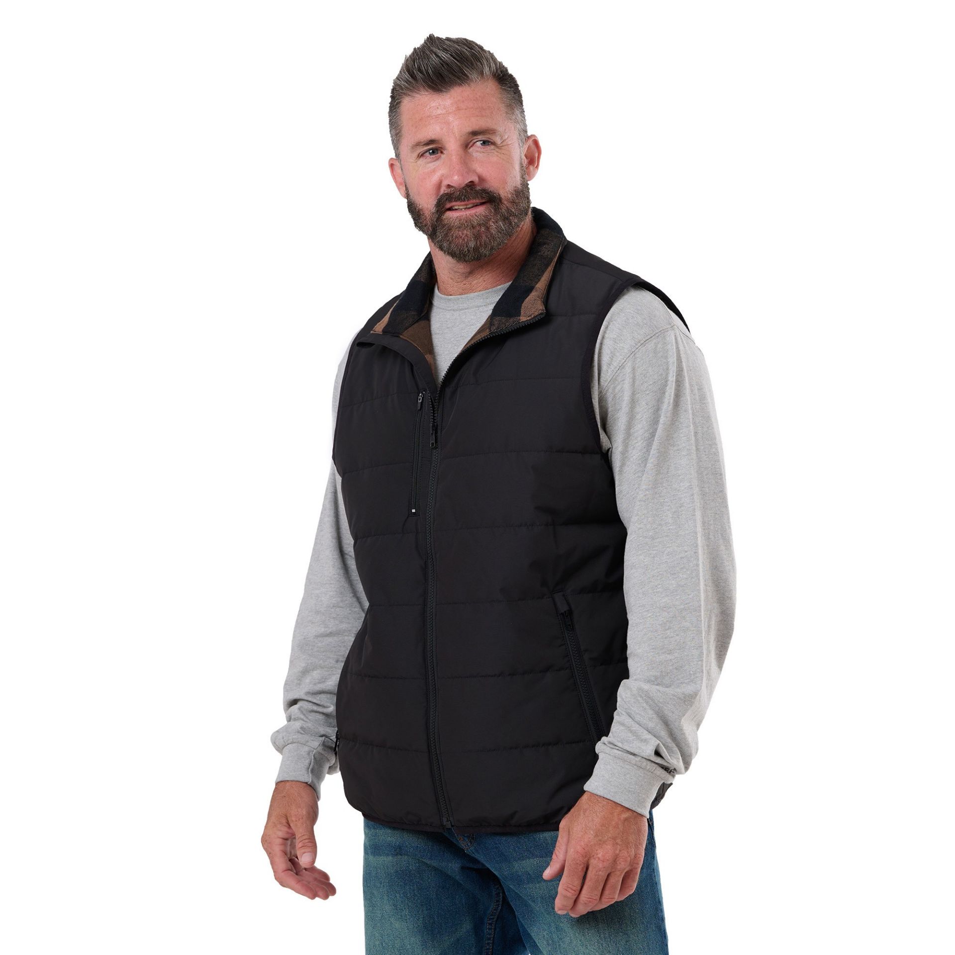 Picture of Berne  V26 Channel Quilt Ripstop Flannel-Lined Vest