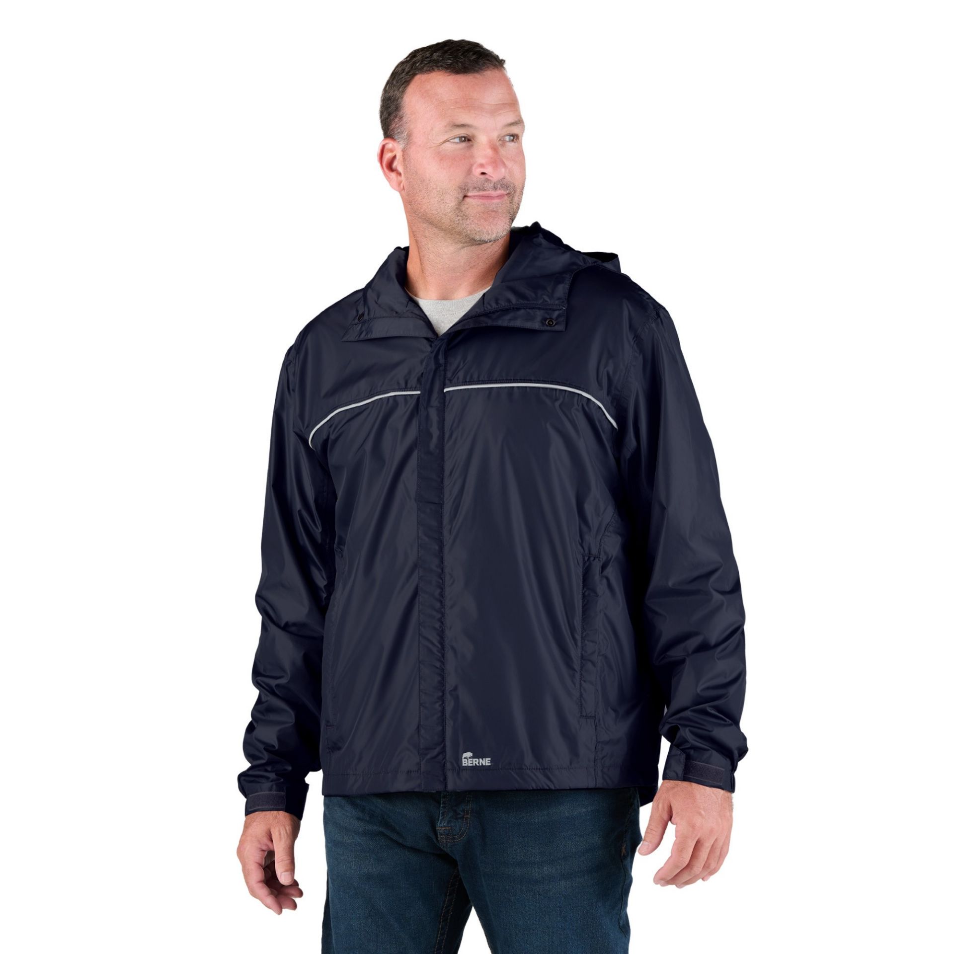 Picture of Berne  RJ25 Weather Warrior Lightweight Hooded Rain Jacket