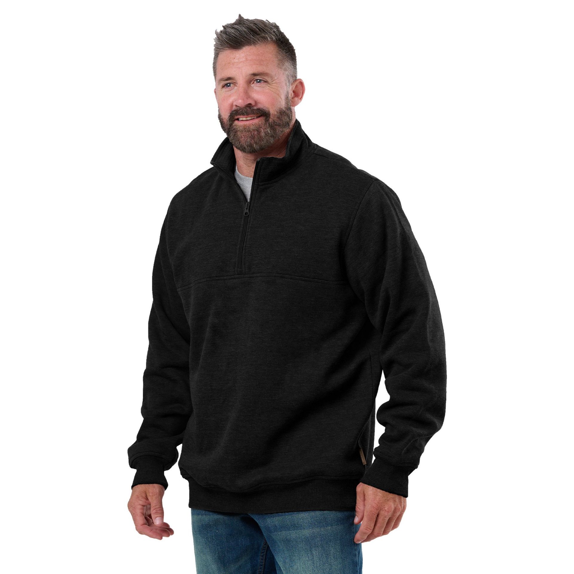 Picture of Berne  SP109 Heritage Grid Fleece-Lined Quarter-Zip Sweatshirt