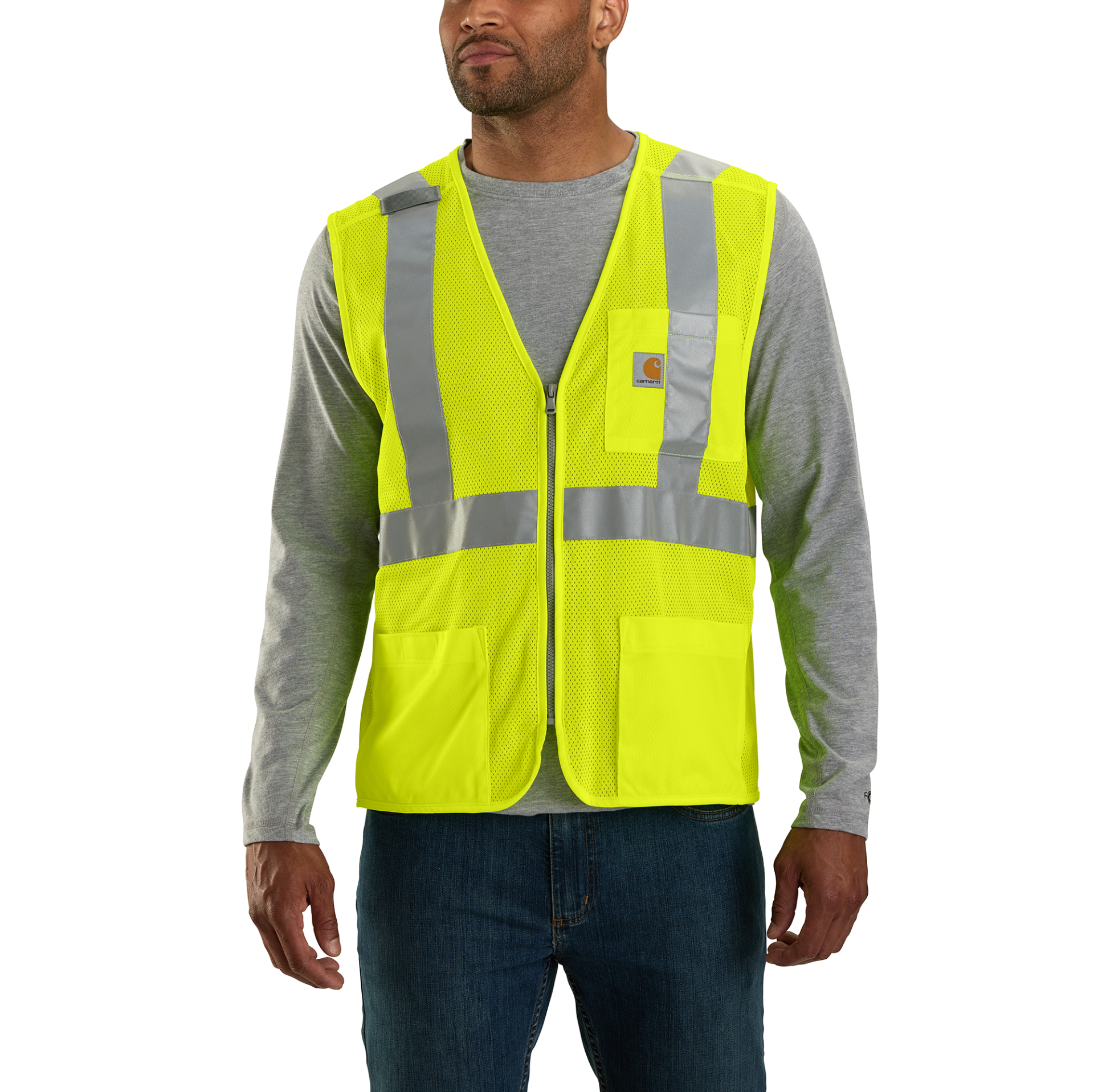 Picture of Carhartt 106171 Mens High-Visibility Mesh Multi-Pocket Class 2 Vest