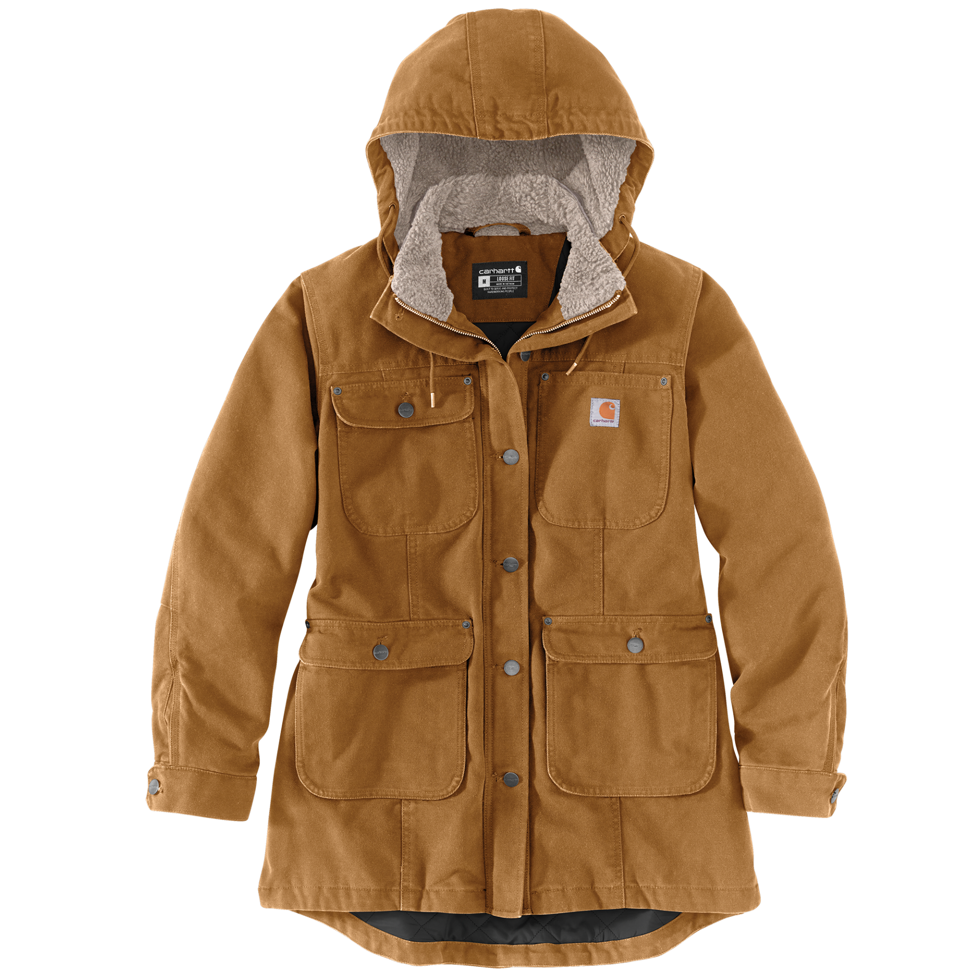 Picture of Carhartt 105512 Womens Loose Fit Washed Duck Coat
