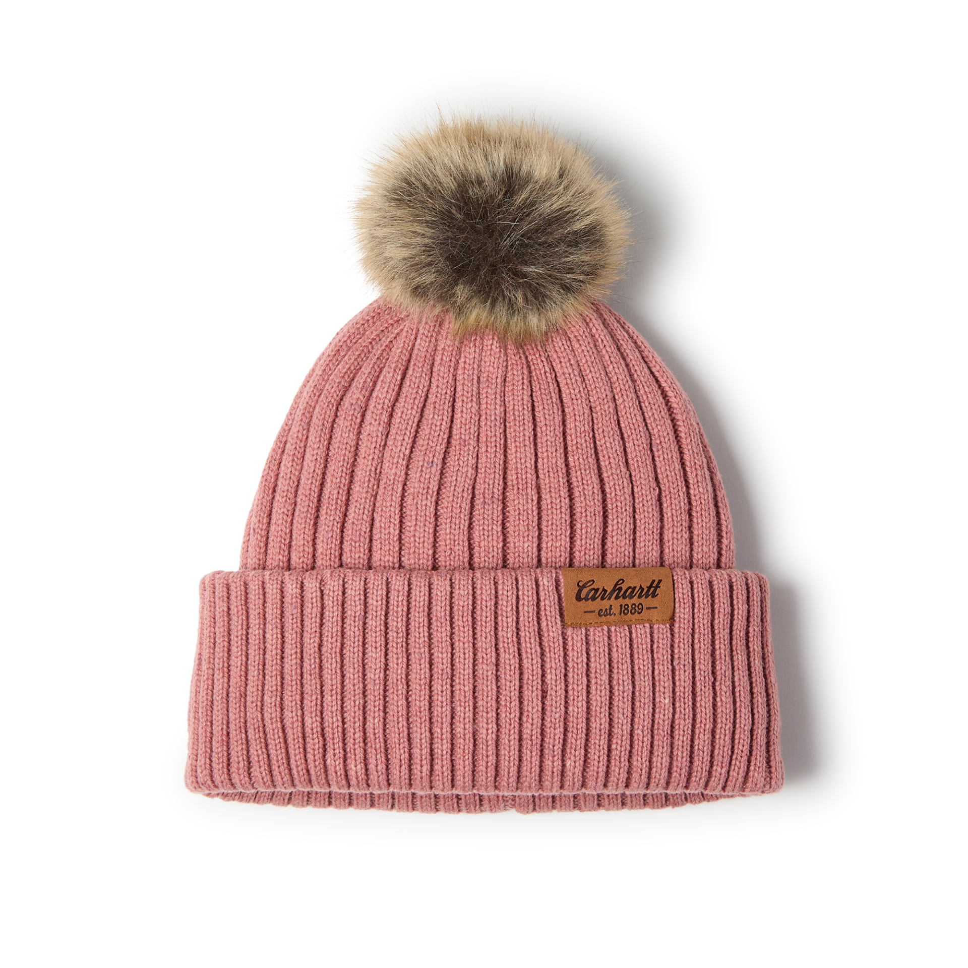 Picture of Carhartt 107103 Womens Knit Faux Fur Pom-Pom Beanie