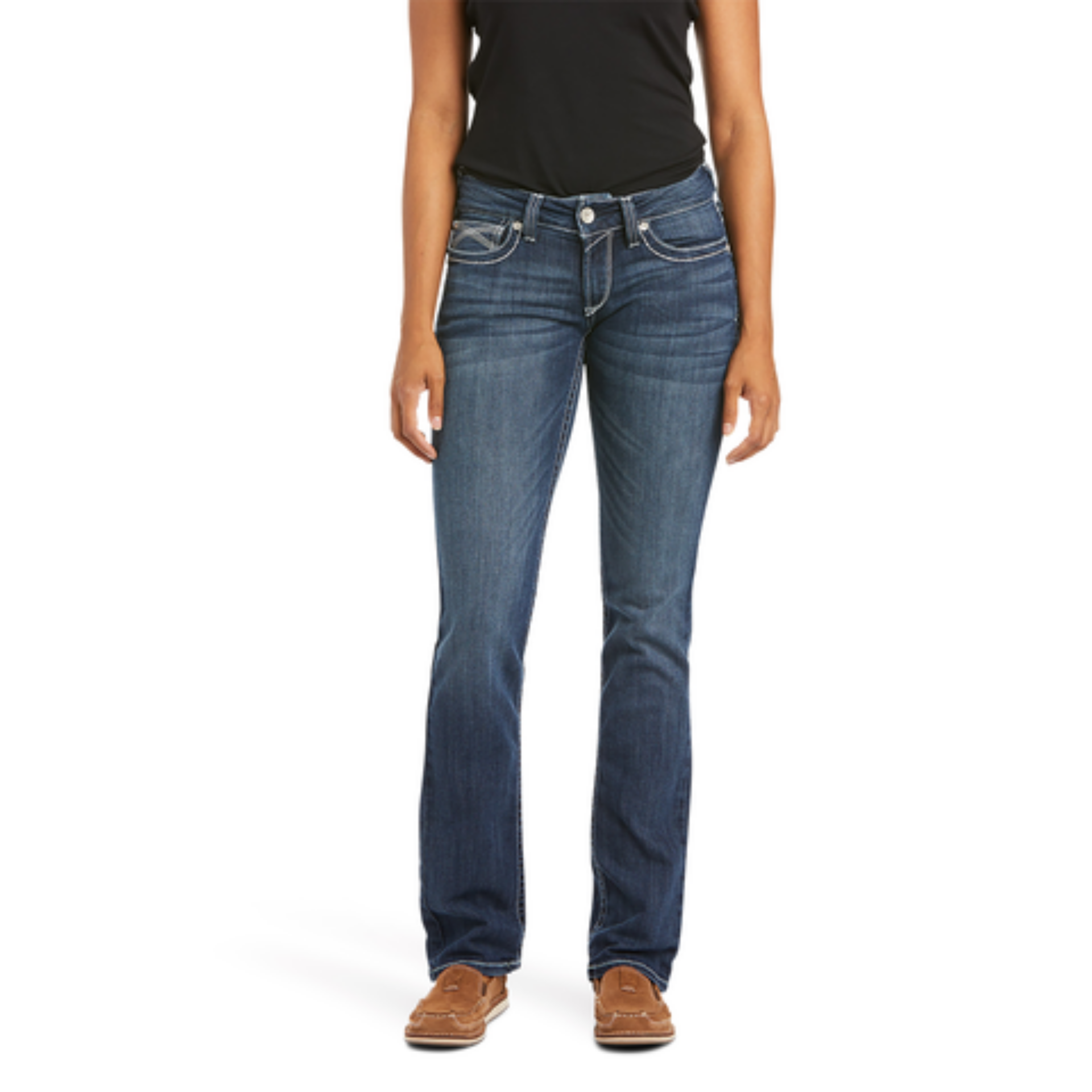 Picture of Ariat 10024300 R.E.A.L. Mid Rise Stretch Ivy Stackable Straight Leg Jean